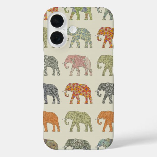 カラフルな動物の象のモダンデザイン Case-Mate iPhoneケース (裏面)