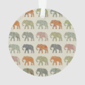 カラフルな動物の象の模様 モダン オーナメント (裏面)