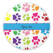 カラフルな動物の足のプリント セラミックノブ (正面)