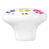 カラフルな動物の足のプリント セラミックノブ (側面)