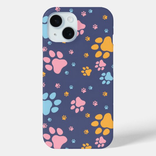 カラフルな動物の足跡柄 Case-Mate iPhoneケース (裏面)