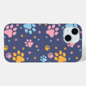 カラフルな動物の足跡柄 Case-Mate iPhoneケース (裏面 (横))