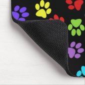 カラフルな動物の足跡 マウスパッド (コーナー)