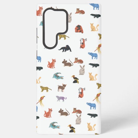 カラフルな動物柄のスマホケース SAMSUNG GALAXYケース (裏面)