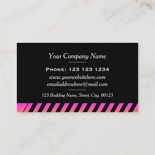 カラフルな動的ストライプのなモダン 名刺 (裏面)