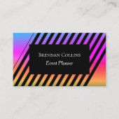 カラフルな動的ストライプのなモダン 名刺 (正面)