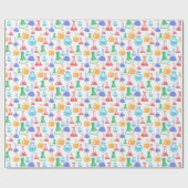 カラフルな化学フラスコパターン ラッピングペーパー (フラット)