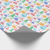 カラフルな化学フラスコパターン ラッピングペーパー (角)
