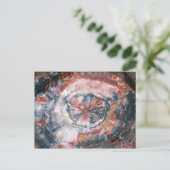 カラフルな化石になった木の写真 ポストカード (スタンド正面)