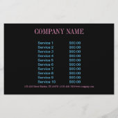 カラフルな化粧品のメイクアップアーティスト 美容師 チラシ (裏面)