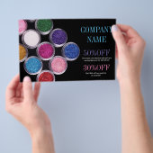 カラフルな化粧品のメイクアップアーティスト 美容師 チラシ (ハンドル)