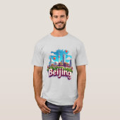 カラフルな北京の街のスカイライン Tシャツ (正面フル)