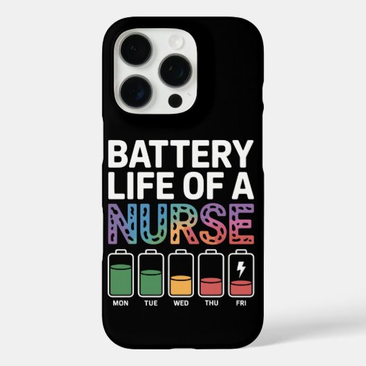 カラフルな医療系ナースのバッテリー残量ジョーク Case-Mate iPhoneケース (裏面)