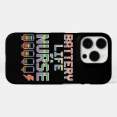 カラフルな医療系ナースのバッテリー残量ジョーク Case-Mate iPhoneケース (裏面 (横))