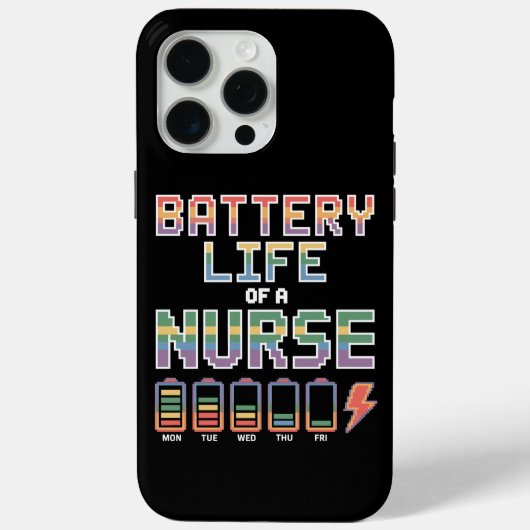 カラフルな医療系ナースのバッテリー残量ジョーク Case-Mate iPhoneケース (裏面)