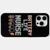 カラフルな医療系ナースのバッテリー残量ジョーク Case-Mate iPhoneケース (裏面 (横))
