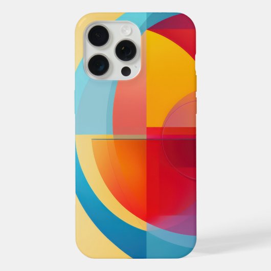 カラフルな半円の形 iPhoneケース (裏面)