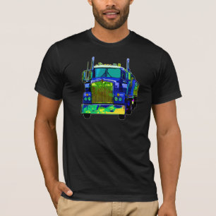 カラフルな半青のトラック Tシャツ