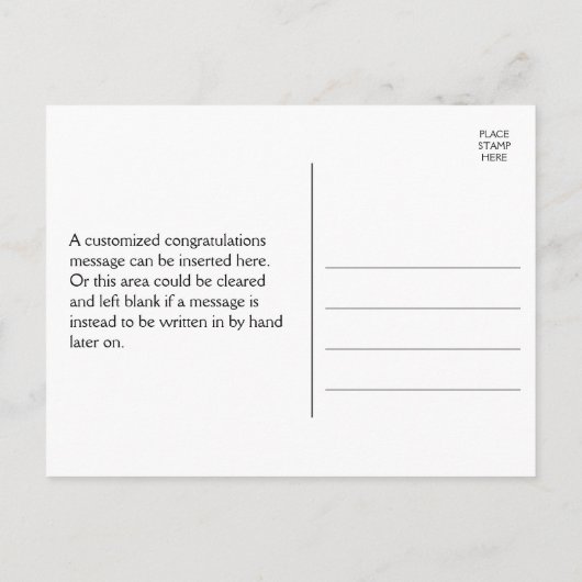 カラフルな卒業おめでとう + あなたのお名前 ポストカード (裏面)