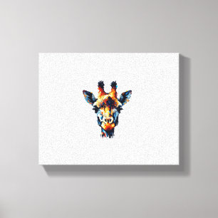 カラフルな印象派スタイルの動物愛好家 キリン キャンバスプリント