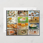 カラフルな卵のひよこ製品のコラージュ ポストカード (正面/裏面)