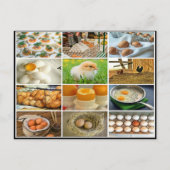 カラフルな卵のひよこ製品のコラージュ ポストカード (正面)