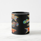 カラフルな卵生メダカのマグ マグカップ (中央)