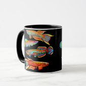 カラフルな卵生メダカのマグ マグカップ (正面左)