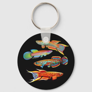 カラフルな卵生メダカKeychain キーホルダー