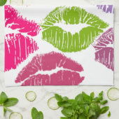 カラフルな口紅は唇色に接吻します キッチンタオル (折り畳み)