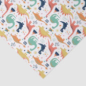 カラフルな古代恐竜パターン 薄葉紙 (詳細)