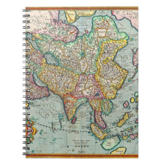 カラフルな古地図アジアマップノートブック ノートブック