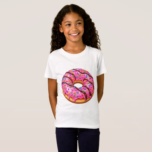 カラフルな可愛いドーナツデザイン Tシャツ (正面フル)