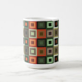 カラフルな同心四角幾何学 コーヒーマグカップ (中央)