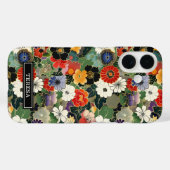 カラフルな和風花柄モノグラム Case-Mate iPhoneケース (裏面 (横))