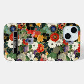 カラフルな和風花柄モノグラム Case-Mate iPhoneケース (裏面 (横))