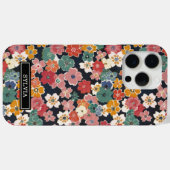 カラフルな和風花柄モノグラム Case-Mate iPhoneケース (裏面 (横))