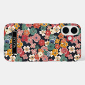 カラフルな和風花柄モノグラム Case-Mate iPhoneケース (裏面 (横))