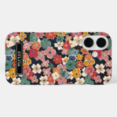 カラフルな和風花柄モノグラム Case-Mate iPhoneケース (裏面 (横))