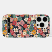 カラフルな和風花柄モノグラム Case-Mate iPhoneケース (裏面 (横))