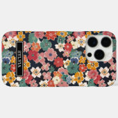 カラフルな和風花柄モノグラム Case-Mate iPhoneケース (裏面 (横))