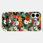 カラフルな和風花柄モノグラム Case-Mate iPhoneケース (裏面 (横))