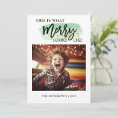 カラフルな喜びのクリスマス写真 シーズンカード (スタンド正面)