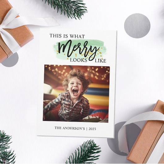 カラフルな喜びのクリスマス写真 シーズンカード
