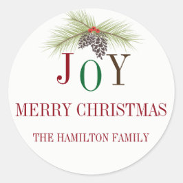 カラフルな喜びのパーソナライズなステッカー ラウンドシール