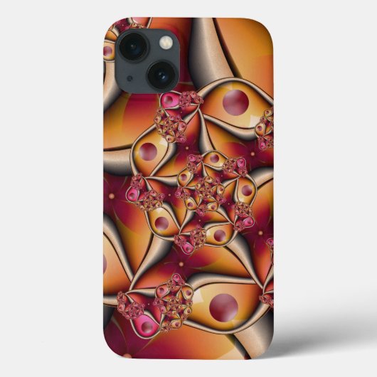カラフルな喜びの抽象的な赤オレンジの幻想的分岐図形 Case-Mate iPhoneケース (裏面)