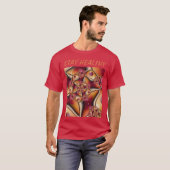 カラフルな喜びの抽象的な赤オレンジの幻想的分岐図形 Tシャツ (正面フル)
