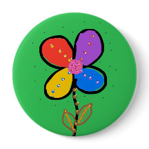 カラフルな四つ葉のクローバー 手描きアート
