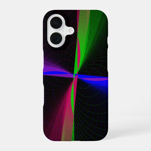 カラフルな四方向波動幾何学柄iPhone 16ケース iPhone 16ケース (裏面)