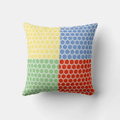 カラフルな四角と白い円 クッション (裏面)